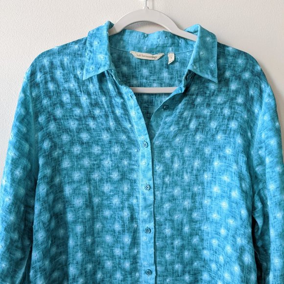 Soft Surroundings Textured Dot Button Down Tunic - Picture 3 of 7